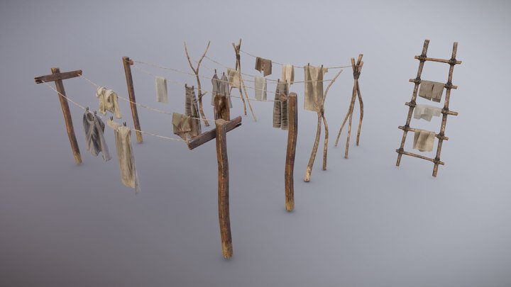 Clothesline 3D Model