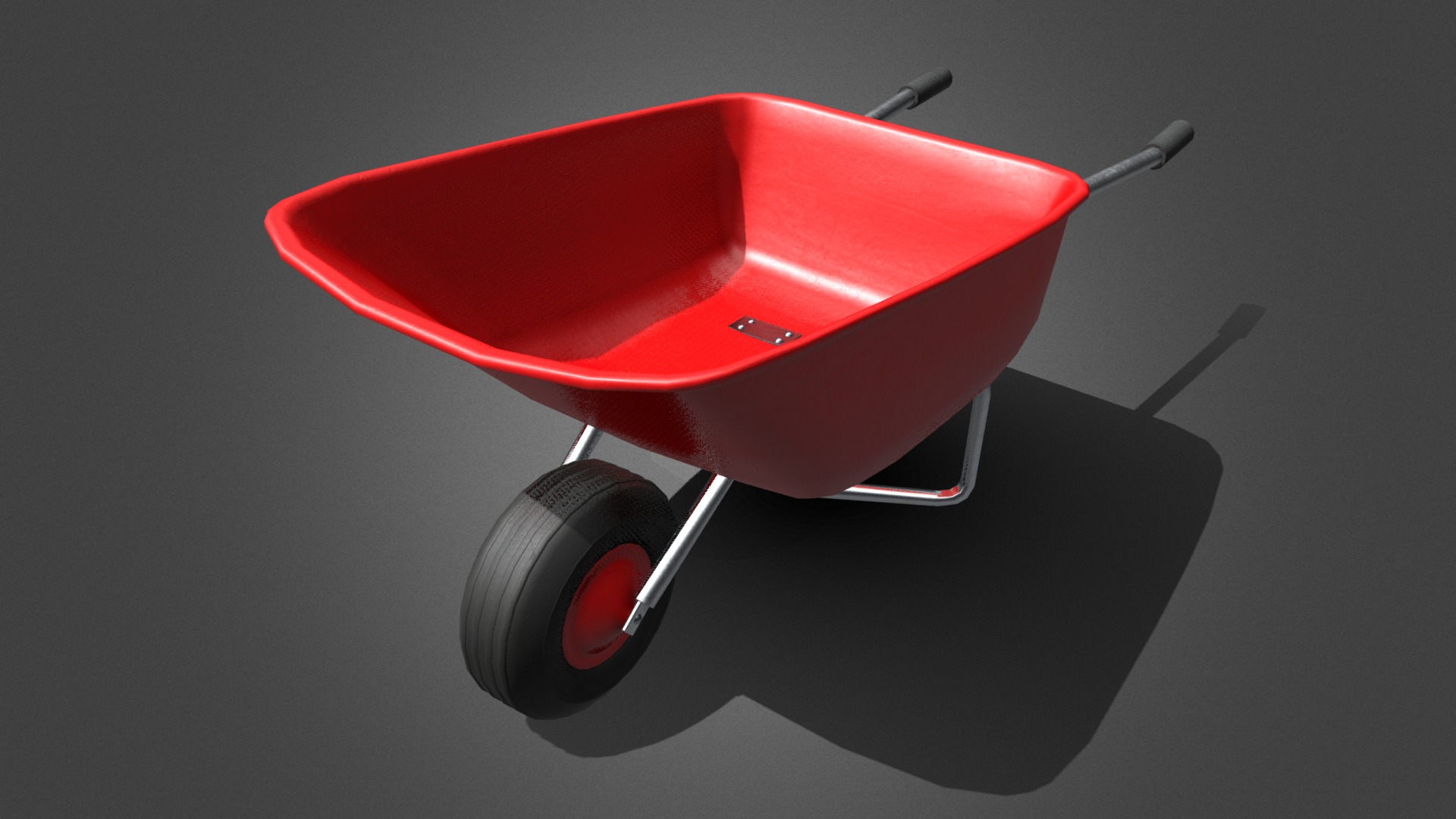 3D model Red Wheelbarrow – Clean - This is a 3D model of the Red Wheelbarrow - Clean. The 3D model is about a red and black vacuum.