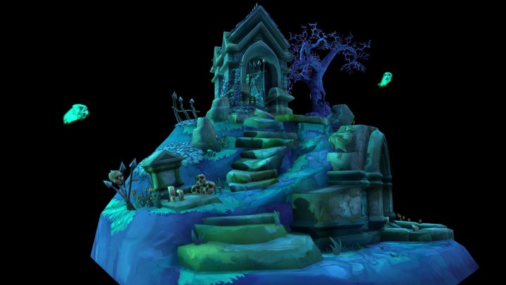 HD Spooky Diorama 3D Model
