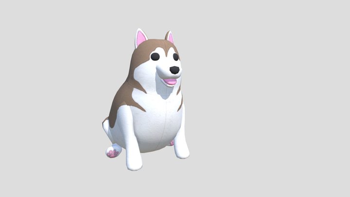 Fat Husky Plush 3D Model