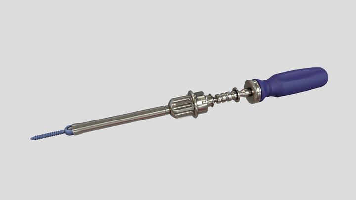 Spine Screw driver with the screw mounted 3D Model