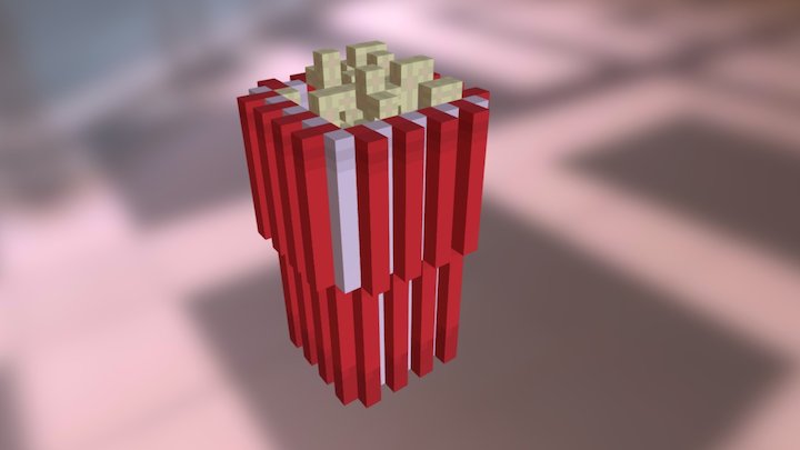 Popcorn Voxel 3D Model