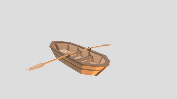 Wooden Ship Lifeboat 3D Model