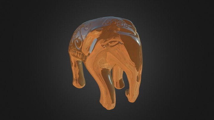 Gold Elephant 3D Model