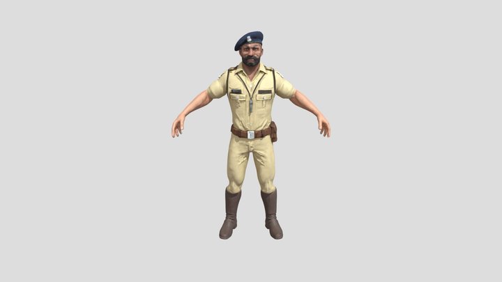 Indian Police Officer 3D Model