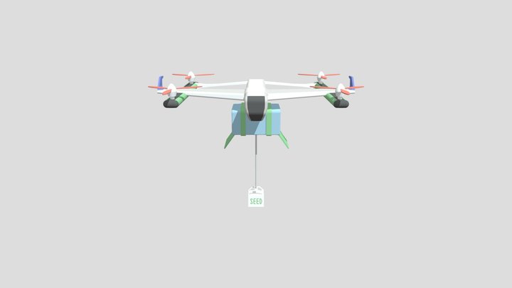 Delivery Drone V2 V1 3D Model