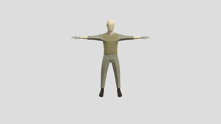 Desert Soldier Low Poly 3D Model