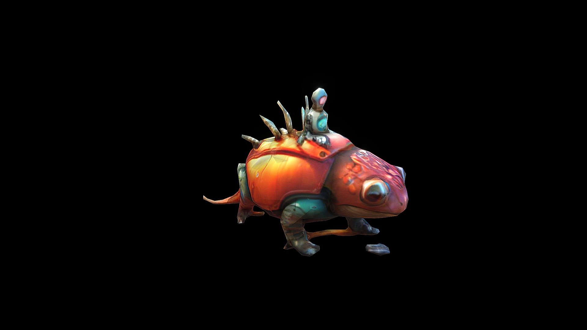 a frog with a robot on top of it - Download Free 3D model by klrxyz ...