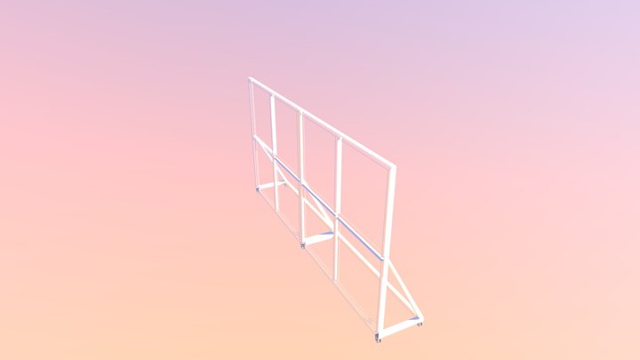 Double panel sliding gate 3D Model