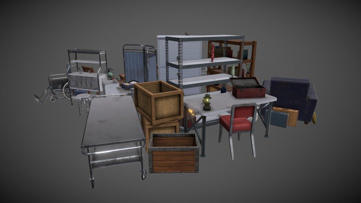 Madhouse Asylum Props 3D Model