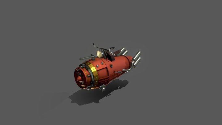 Steampunk vehicle 3D Model
