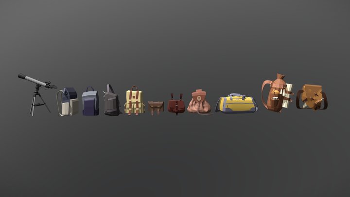 Draft Backpacks 3D Model