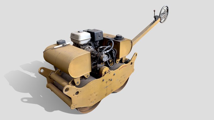 Compactor Bomag Yellow 3D Model
