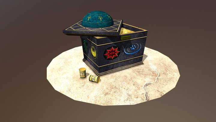 Egyptian Treasure Box 3D Model