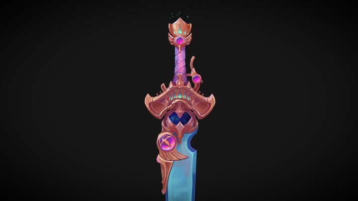 Beacon of Starlight - Handpainted Fantasy Sword 3D Model