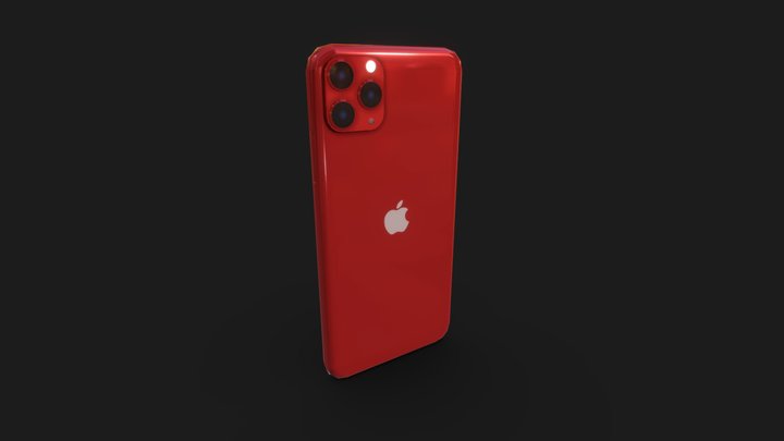 Red Iphone 11 Pro 3D Model
