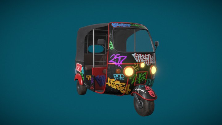 Street-Art Tuk-Tuk 3D Model