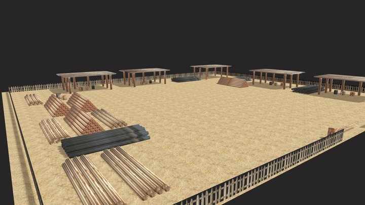 Timber (wood logs) House 3D Model