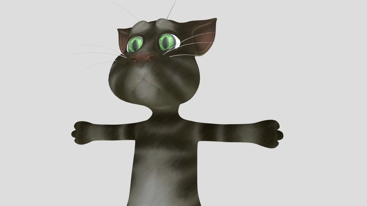 Cat cartoon (unrigged and no shape keys) 3D Model