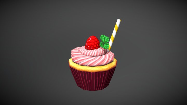 Strawberry Cupcake 3D Model