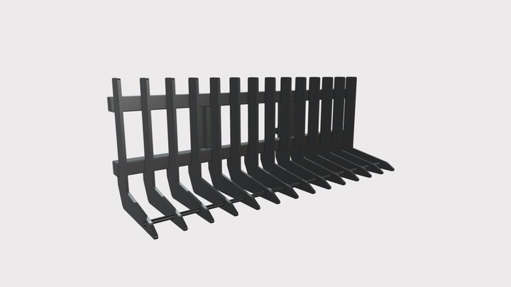 Ag Loader Lift Rake 3D Model