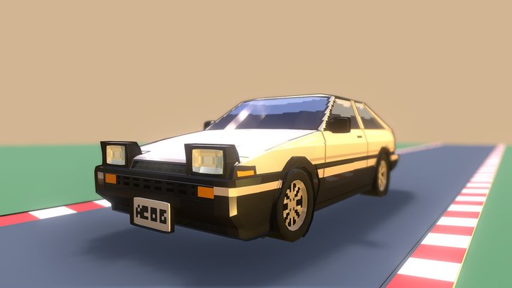 Toyota Ae86 Trueno (Low-Poly) 3D Model