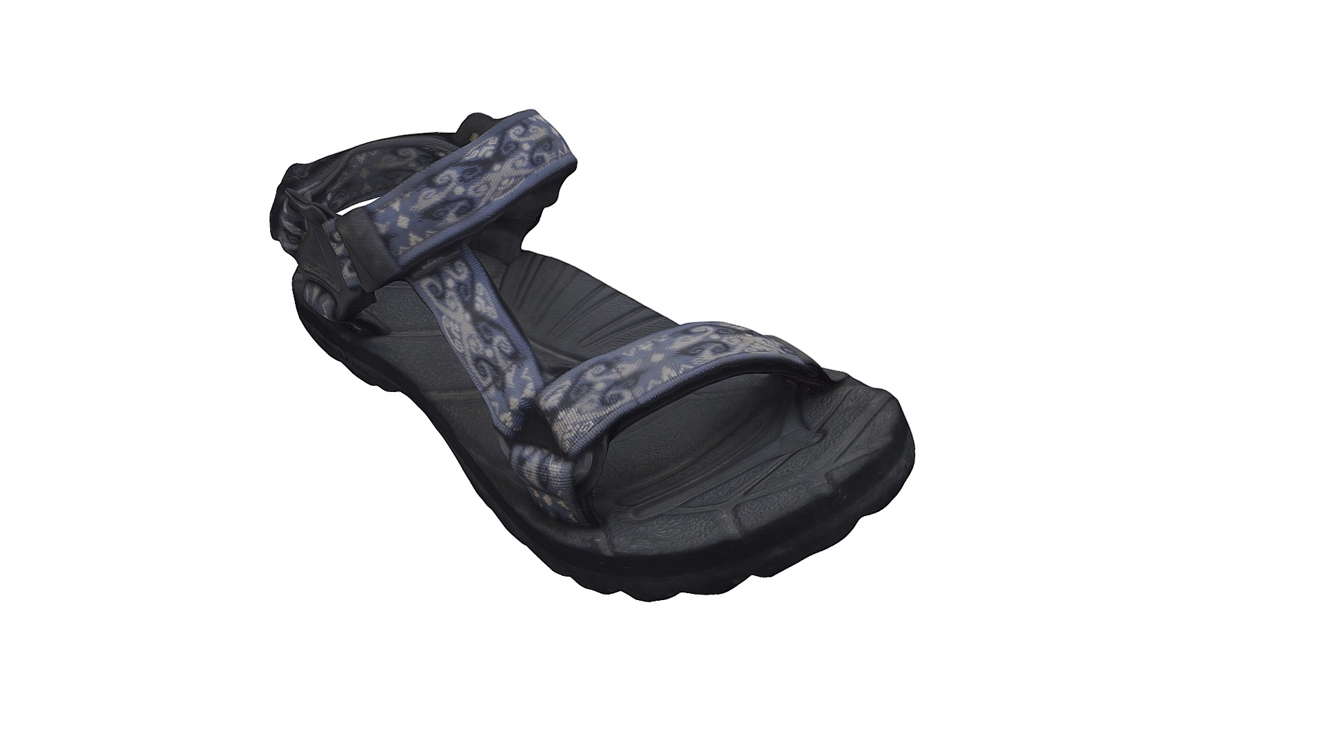3D model Eiger Outdoor Sandal - This is a 3D model of the Eiger Outdoor Sandal. The 3D model is about a black leather shoe.