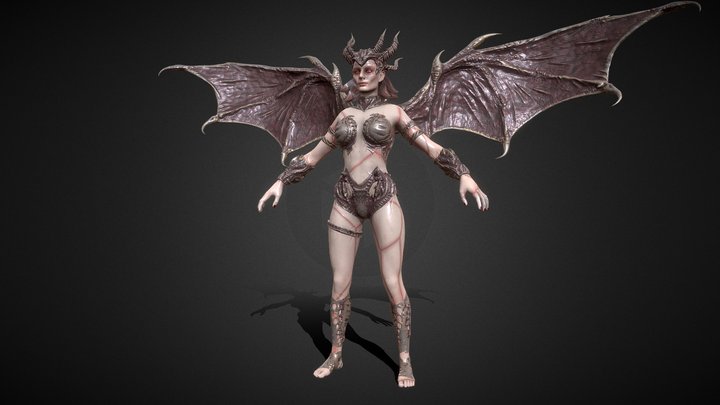 Female Demon | Chaos Sorceress | HiepVu 3D Model