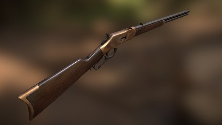 1886 Winchester Yellowboy Rifle 3D Model