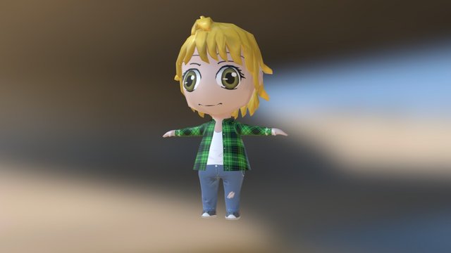 Female Standing Pose Green 3D Model