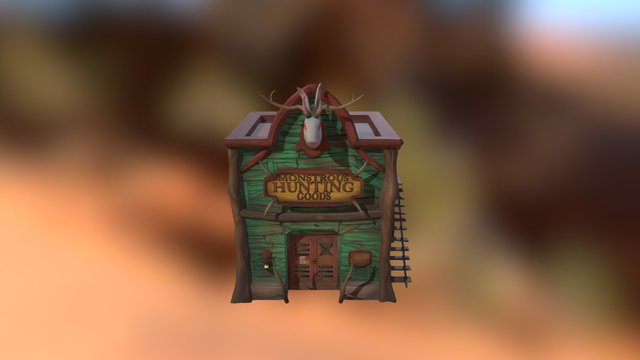 Werid Western Shop Front 3D Model