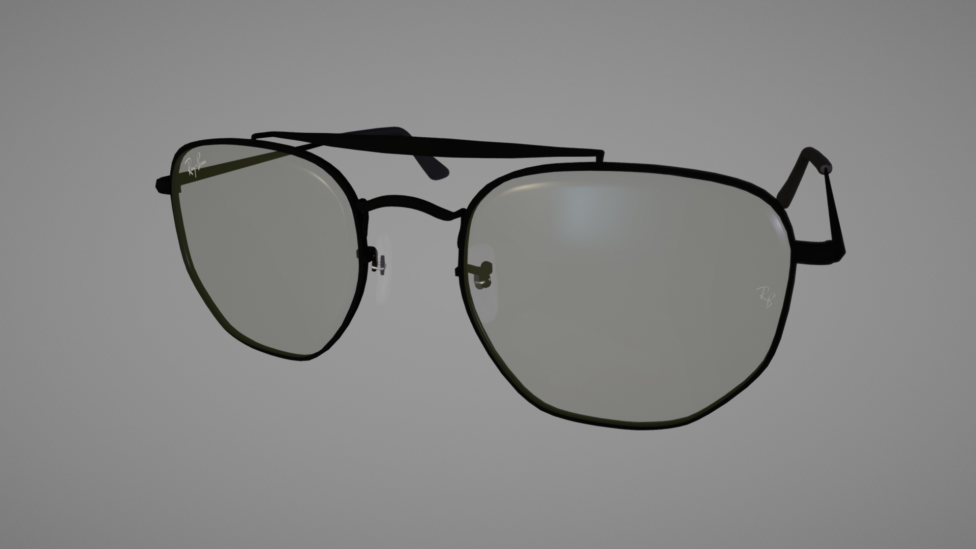 3D model Ray-Ban Marshal 2 Black Green Classic - This is a 3D model of the Ray-Ban Marshal 2 Black Green Classic. The 3D model is about a pair of glasses.