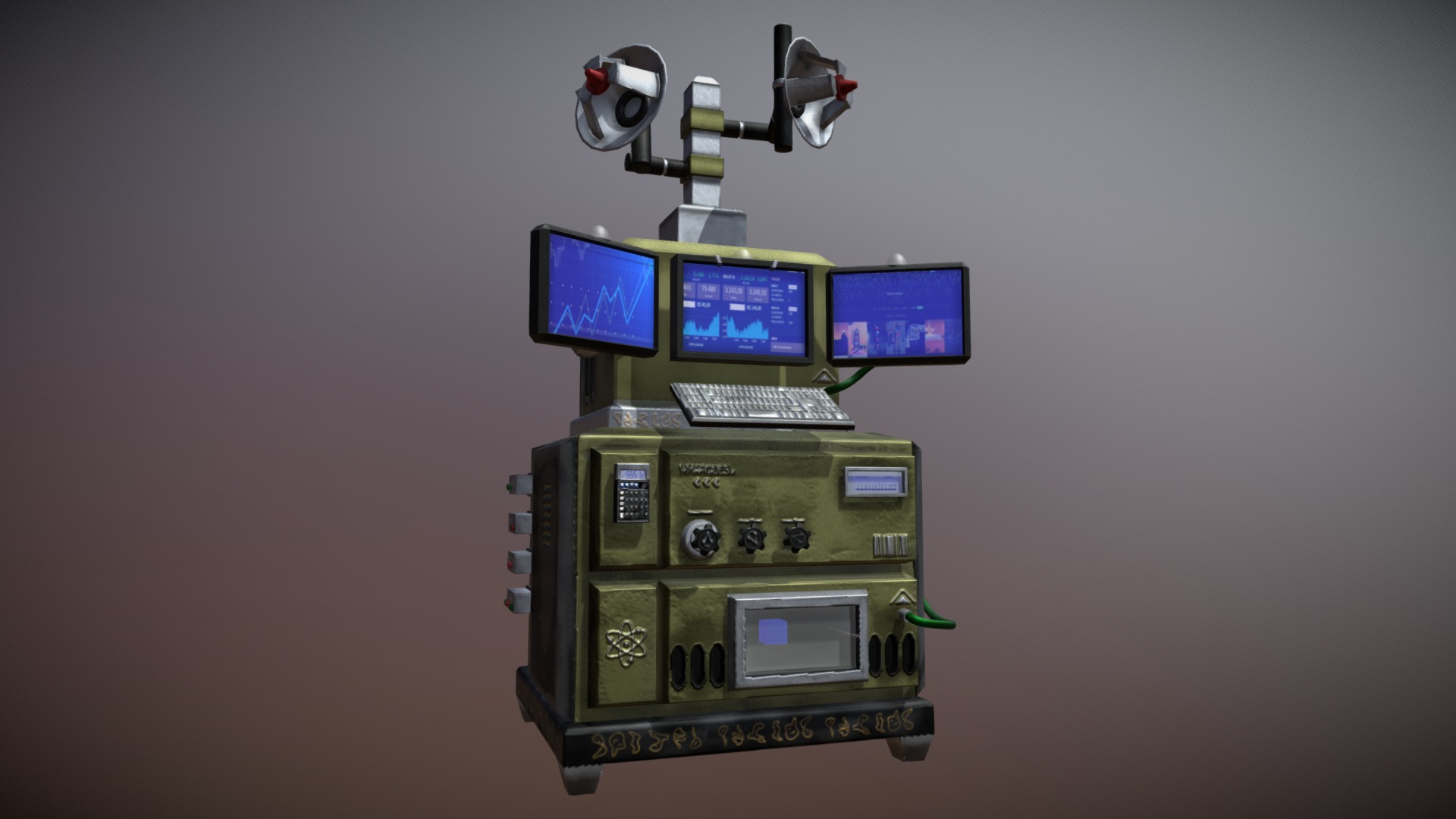 3D model TeleComputer - This is a 3D model of the TeleComputer. The 3D model is about a machine with a screen.