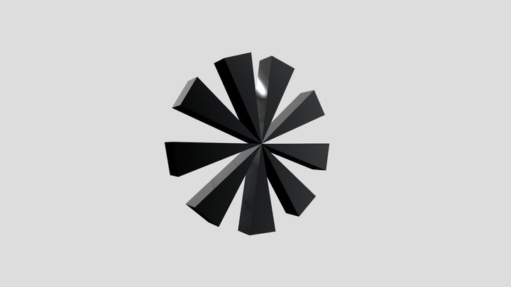 Eight Wedge Geometric 3D Star 3D Model