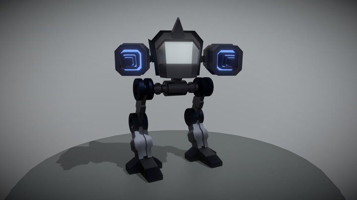 Low Poly Mecha 3D Model