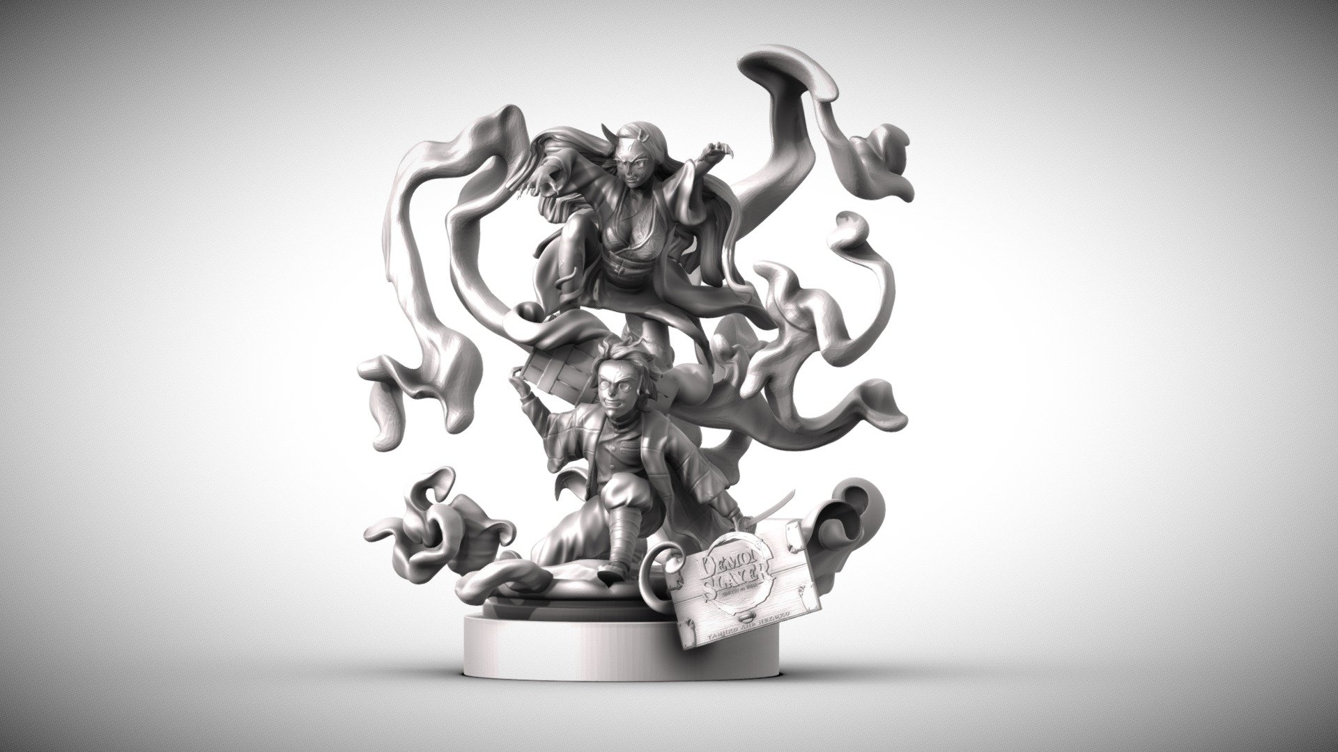STL file Hantengu - Demon Slayer Oni 🌙・3D print design to