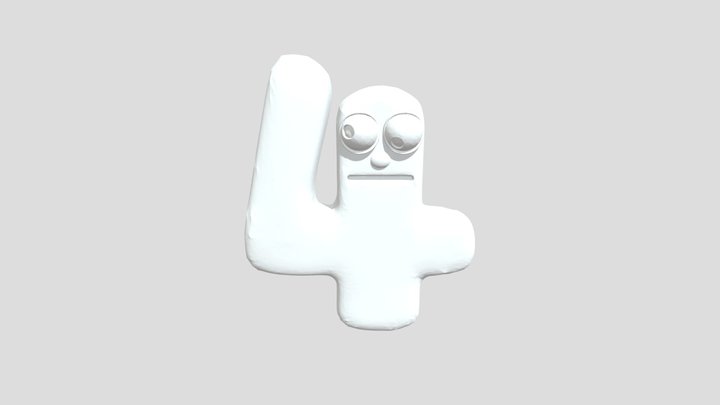 Blue Number Character 3D Model