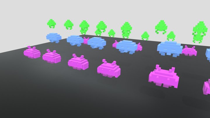Space Invader 3D Model
