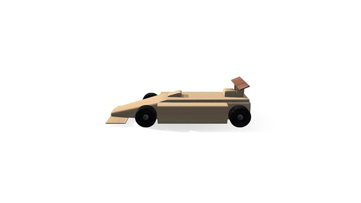 Wooden Car 3D Model