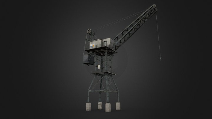 Midsize Dock Crane 3D Model