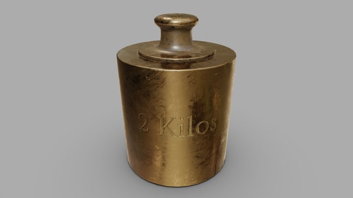 Old Bronze 2 Kilos Weight Vintage 4K PBR 3D Model