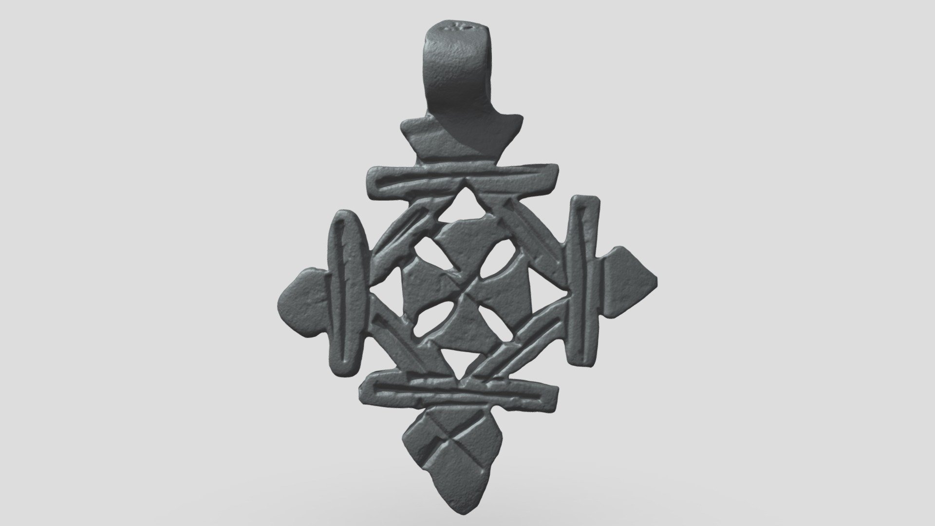 Brass Ethiopian Cross I - Artec Micro 3D Scan