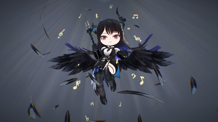 Nerissa Ravencroft Chibi 3D Model