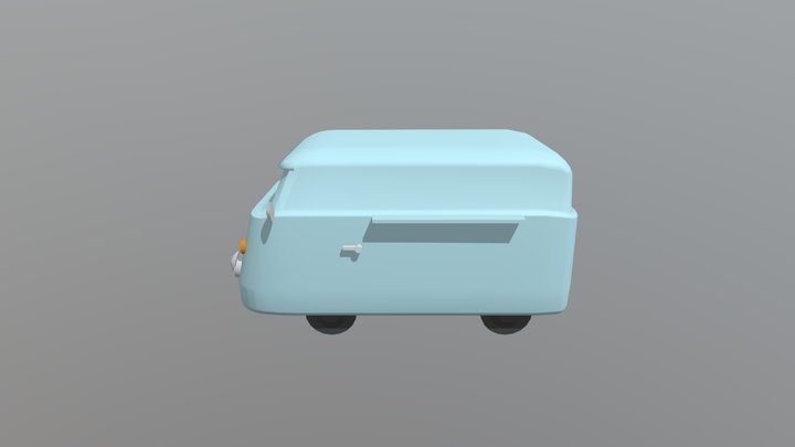 VW food truck van (untextured) 3D Model