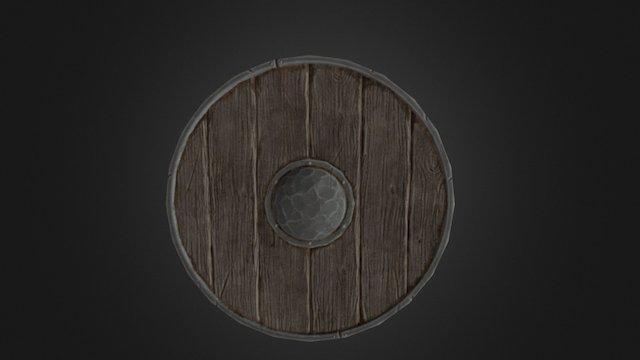 Simple Wooden Shield 3D Model