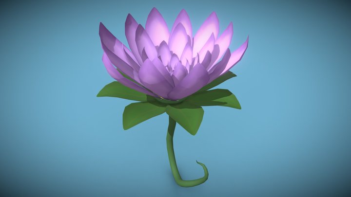 Stylized Lotus Flower 3D Model