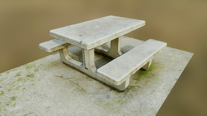 S105 Concrete Table 3D Model
