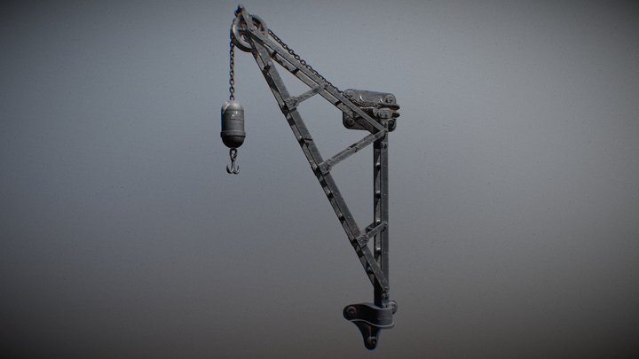 Victorian Industrial Wall Hoist/Crane 3D Model
