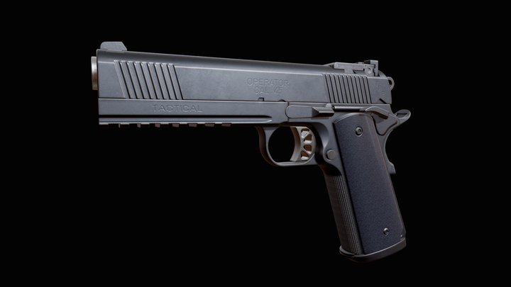 Springfield Colt 1911 TRP with full rail 3D Model