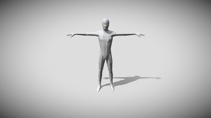 Male base character low poly 3D Model